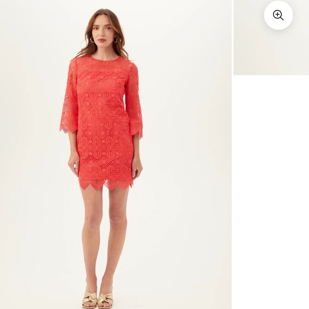Trina Turk Vibrant Coral Lace Dress